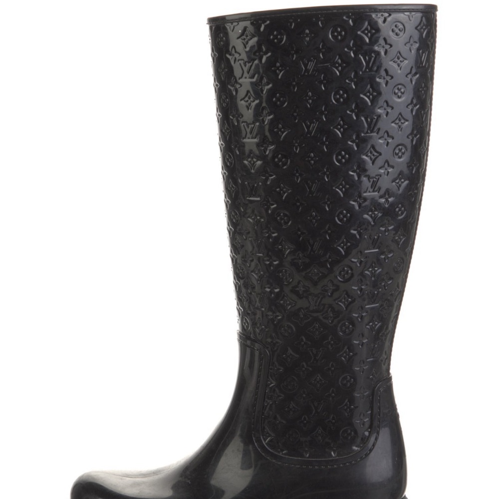 Louis Vuitton Black Women's Monogram Rubber RainBoots